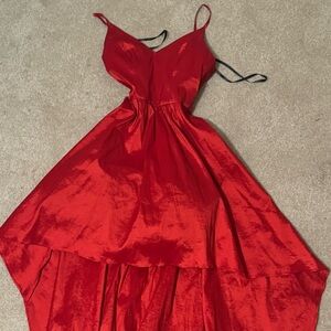 Red High low dress
